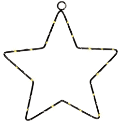 Kerstster LED op batterij zwart 35 cm