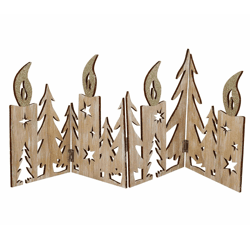 Silhouette kaarsen en kerstboom opvouwbaar 60 cm