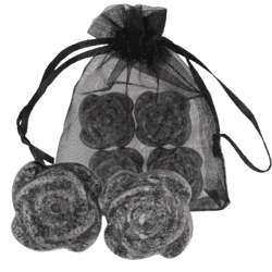 Amberblokje roos musk 2,5 cm organza zakje met 4 stuks