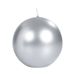 (R) Spaas ball candle metallic silver 8 cm