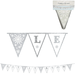 Flag line Let it Snow textile 3 m