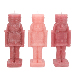 Kaars Frosty Nutcracker sweets pink 6 x 16 cm 3 assorti