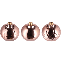 Vase Christmasball copper colored 19 cm 3 assorted