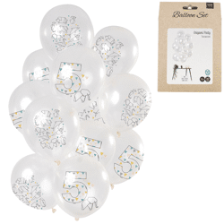 Ballonnen Origami cijfer 5 jaar 30 cm set van 12