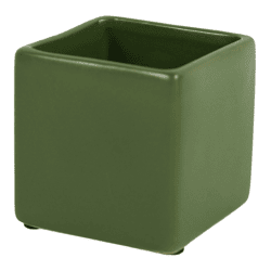 D&M bloempot vierkant Basic mat kaki 14 cm
