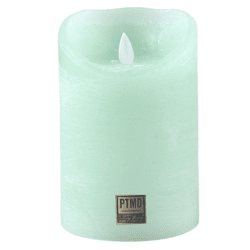 PTMD Battery-Operated LED Pillar Candle, L, Sage Green, 10 x 15 cm