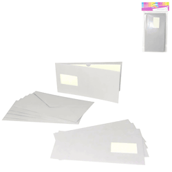 Dubbele kaart met envelop grijs set van 5