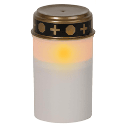 Grabkerze mit Flammeneffekt LED batteriebetrieben weiß 7 x 12,5 cm