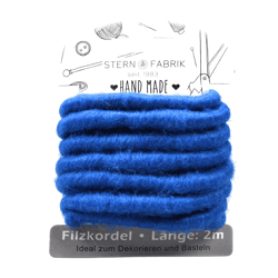 Stern Fabrik vilt koord kobalt blauw 2 m