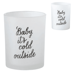J-Line theelichthouder Baby 10 cm 2 assorti
