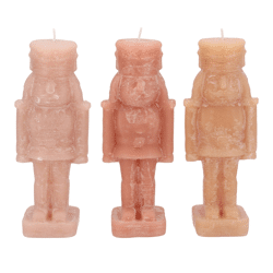 Kaars Frosty Nutcracker warm sand 7 x 20 cm 3 assorti
