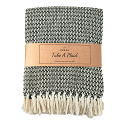 Take a Plaid 35 gerecycled katoen legergroen 130 x 180 cm