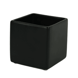 D&M bloempot vierkant Basic mat zwart 11 cm