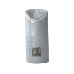 PTMD Battery-Operated LED Pillar Candle, XS, Silver, 5.5 x 12.5 cm