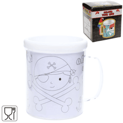 Kleur je eigen beker piraat 250 ml