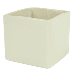 D&M bloempot vierkant Basic mat creme 14 cm