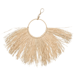 Wanddecoratie Raffia Boho naturel 62 cm