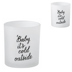 J-Line theelichthouder Baby 8 cm 2 assorti