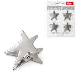 Stern Fabrik clip Ster metaal 3,5 cm set van 4