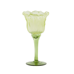 Light & Living theelichthouder Flowaly groen 19 cm