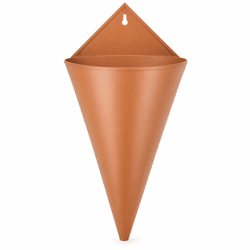 Bloempot wandhanger metaal roestbruin 28 cm