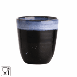 Gusta mok Retro zwart/blauw 180 ml