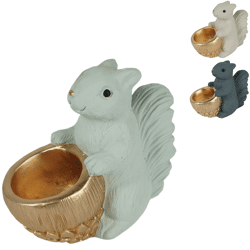 Bowl Jingle sitting squirrel 21 cm 3 assorted