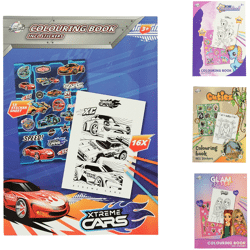 License coloring book A4 with stickers 4 assorted