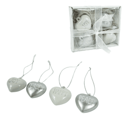 (R) Hangers hart met tekst 4 cm set van 4