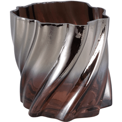 PTMD theelichthouder Paisley bruin/zilverkleurig 16,5 cm