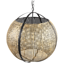 PTMD hanglamp Bayu zwart/beige 55 cm