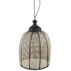 PTMD hanglamp Bayu zwart/beige 60 cm