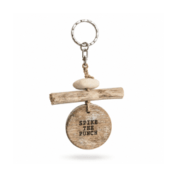 Key ring Spike the Punch wood natural 13 cm