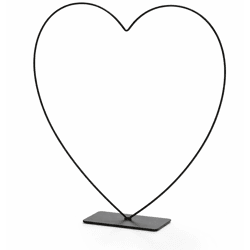 Decoratie Hart Frame zwart 58 cm