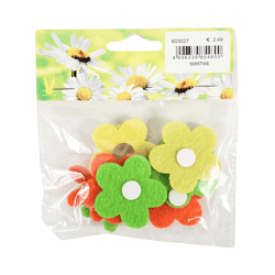 Decoratie bloemen voorjaar vilt 4 cm 9 stuks