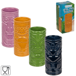 Out of the blue beker Tiki 250 ml 4 assorti