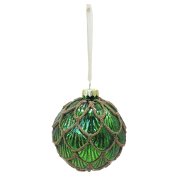 Wilko Christmas ball Perennial glass green 8 cm