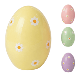 Decoratie Egg keramiek 13 cm 4 assorti