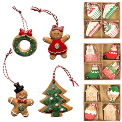 Home Accents kersthanger 6 cm 6 assorti set van 4