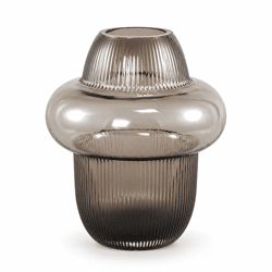 PTMD vaas Marlene rookglas bruin 19,5 cm