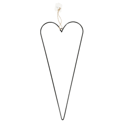 Stern Fabrik decoratie hart metaal zwart 40 cm