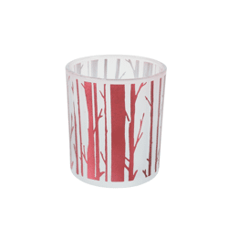 Countryfield Theelichthouder Birch rood metallic 8 cm