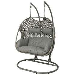 (R) Egg chair hangstoel Palermo grijs 196 cm