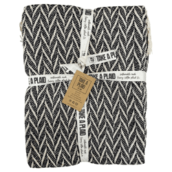 Take a Plaid 22 gerecycled katoen zwart 125 x 150 cm