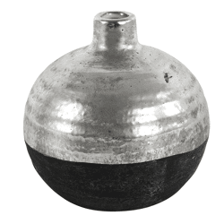 Countryfield vaas Terri rond L zwart/zilverkleurig 17 cm