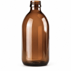 Fles glas donkerbruin 300 ml