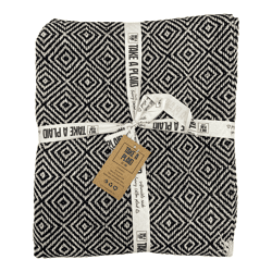 Take a Plaid 25 gerecycled katoen zwart 125 x 150 cm