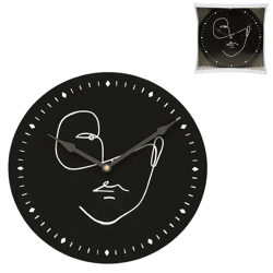 Noor Living wandklok Face zwart 29 cm