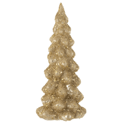 J-Line kerstboom glas glitter goudkleurig 32 cm
