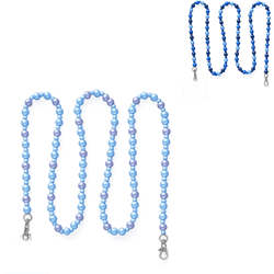 Boltze telefoonkoord kralen blauw 120 cm 2 assorti
